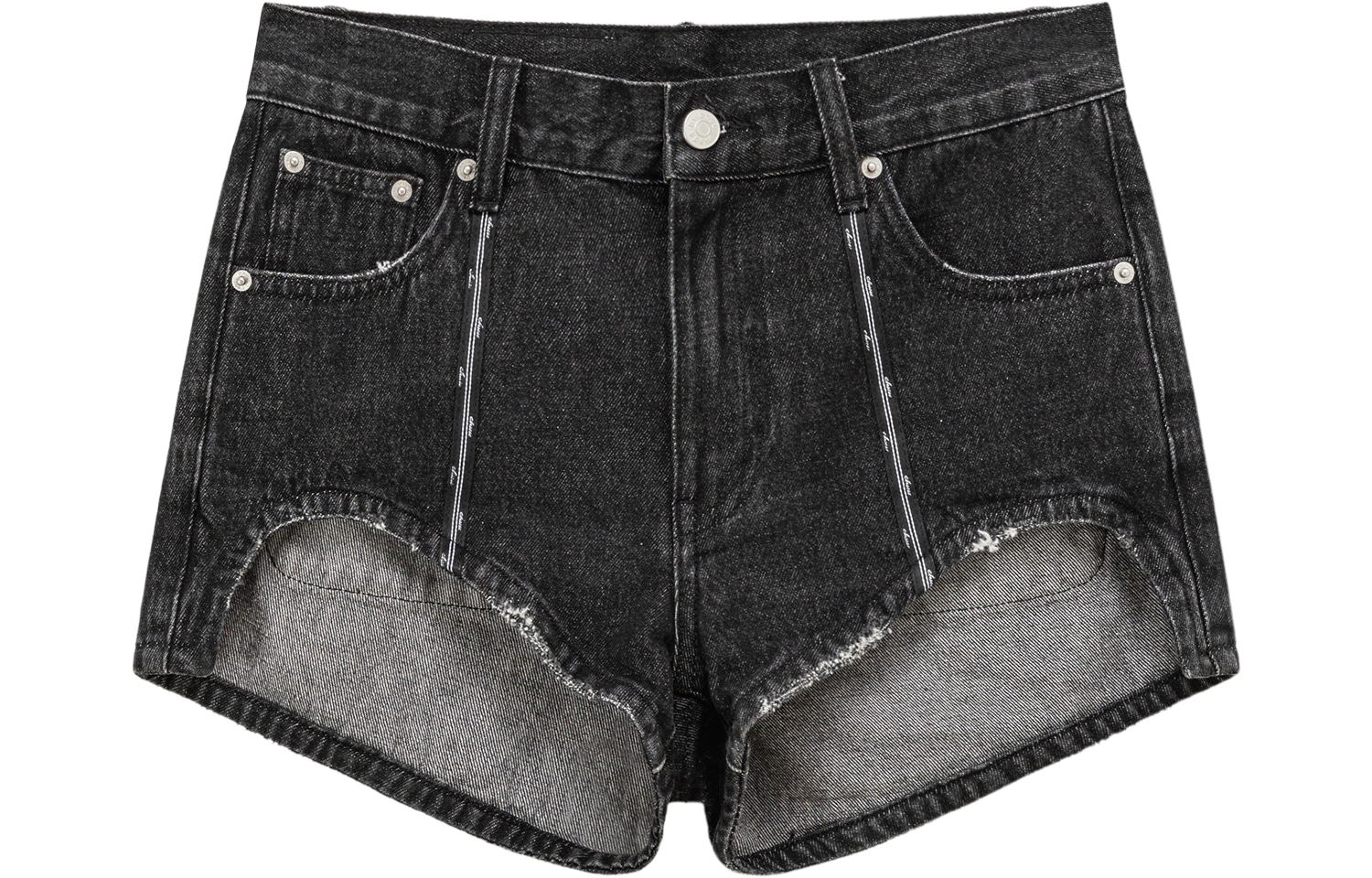 CHUU Letter Print Denim Shorts