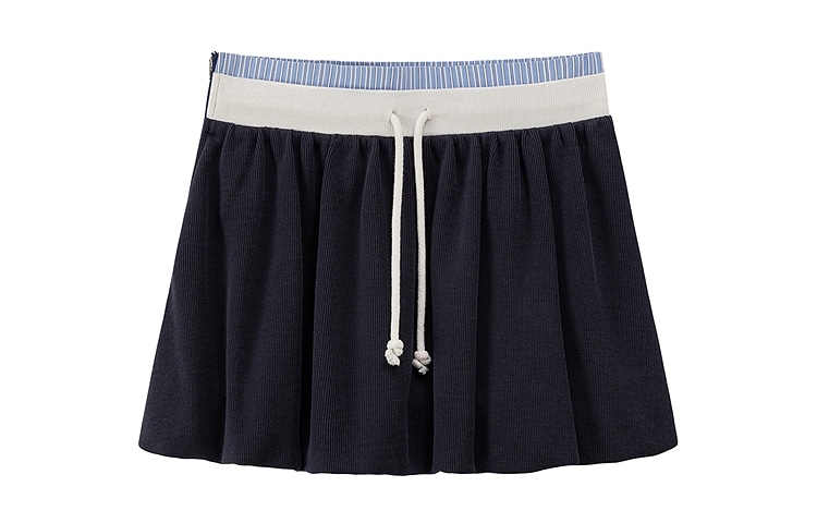 CHUU Retro Colorblock High-Waist Skirt