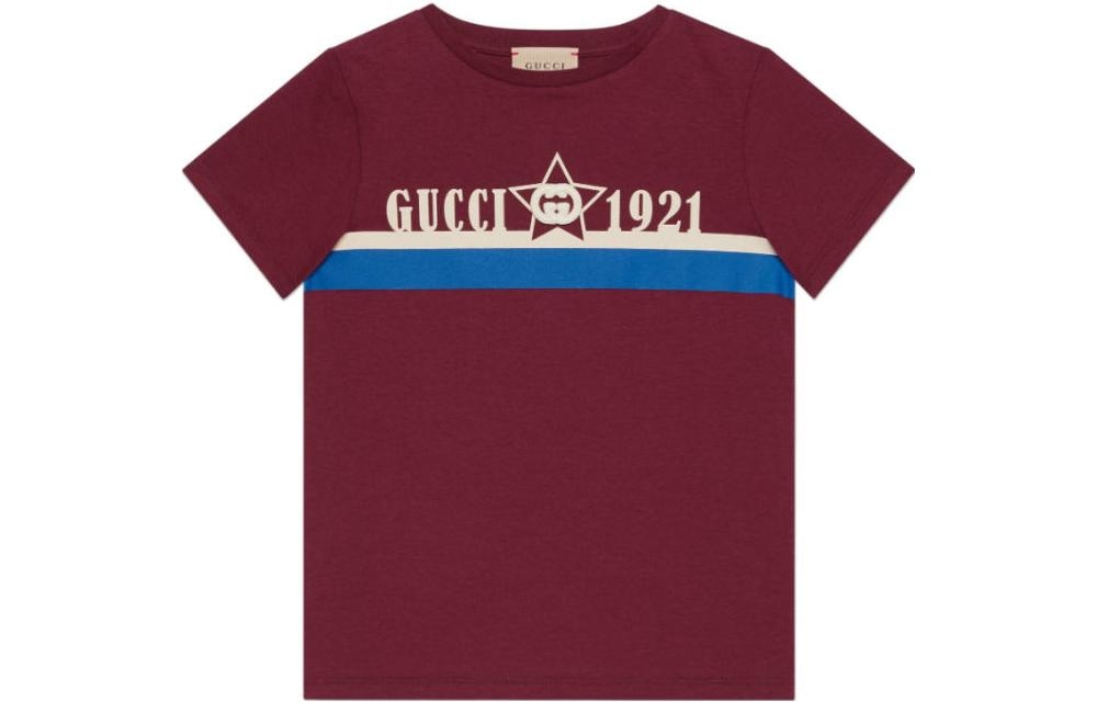 Gucci Kids Striped Logo T-Shirt Red — фото 7