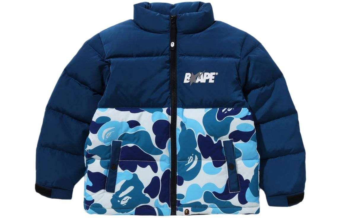 A BATHING APE Camo Letter Print Jacket Kids