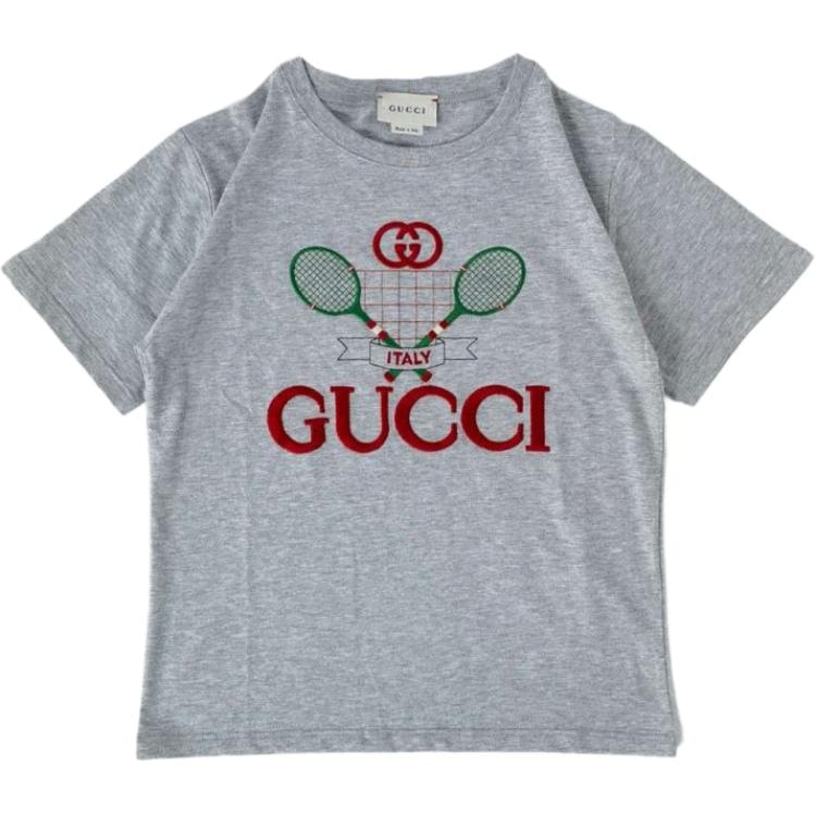 Футболка Gucci Kids Embroidered T-Shirt Grey