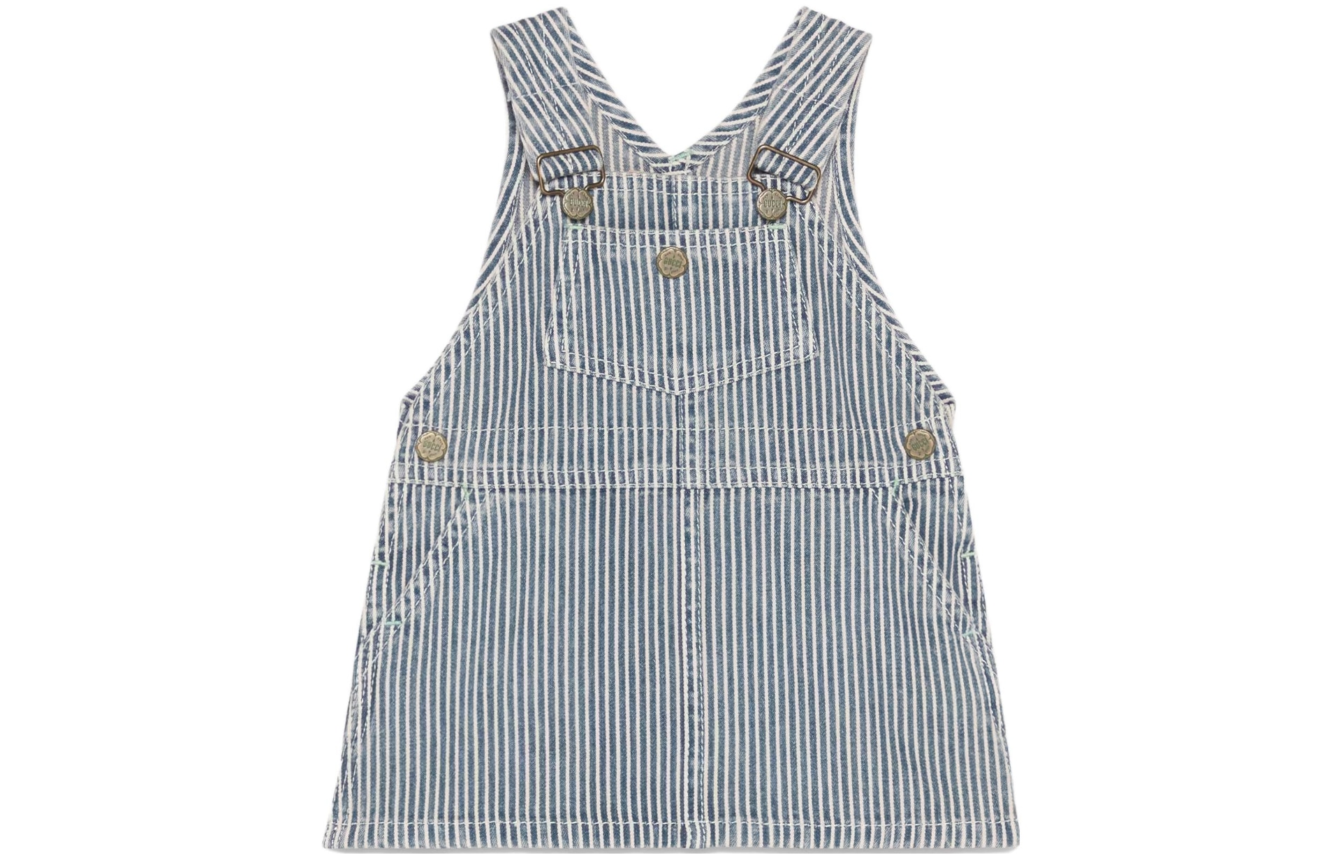 Gucci STRIPED DENIM DUNGAREE DRESS
