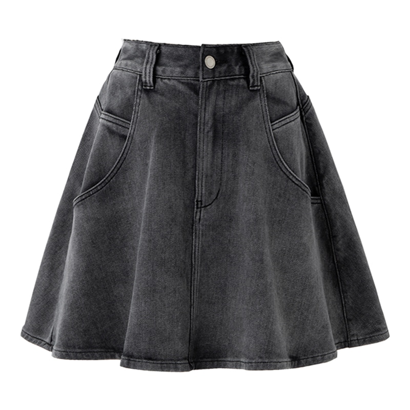 SHUEN Denim Skirt Black Grey
