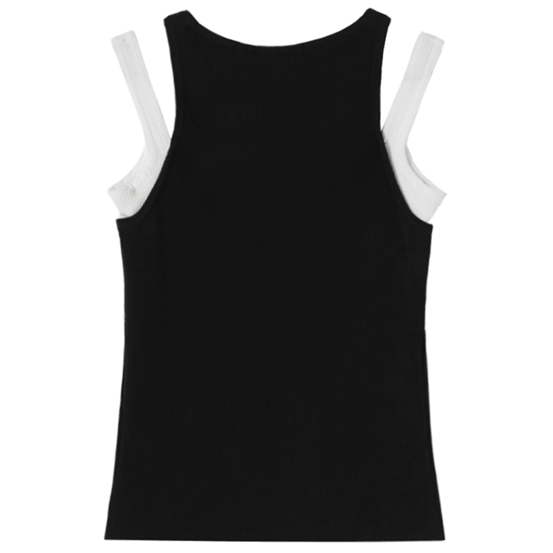Shuen Two-Piece Colorblock Tank Top Black — фото 1