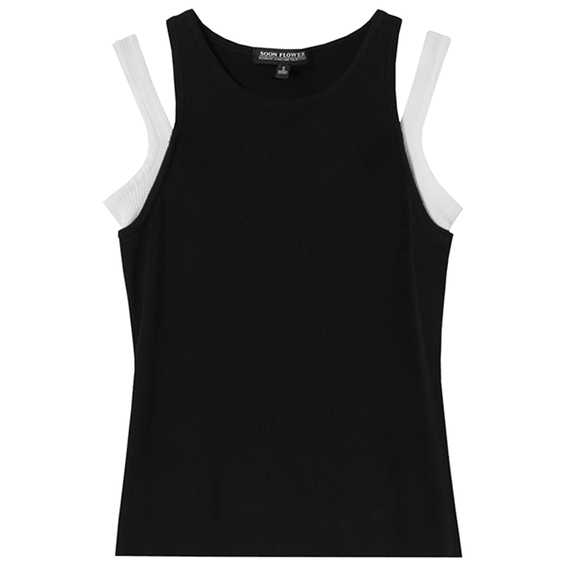 Shuen Two-Piece Colorblock Tank Top Black
