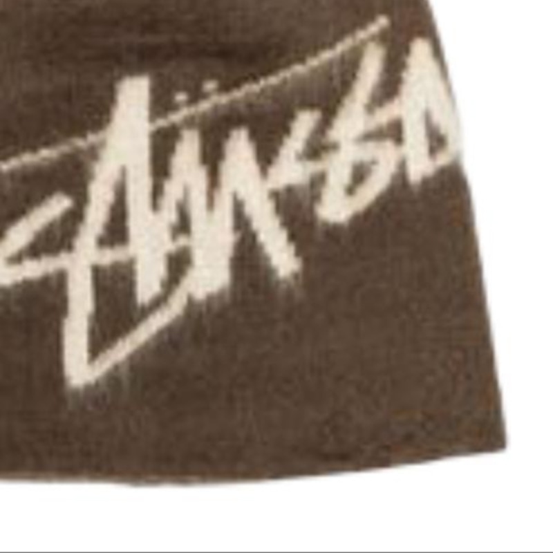 Stussy Solid Logo Acrylic Beanie Brown — фото 3