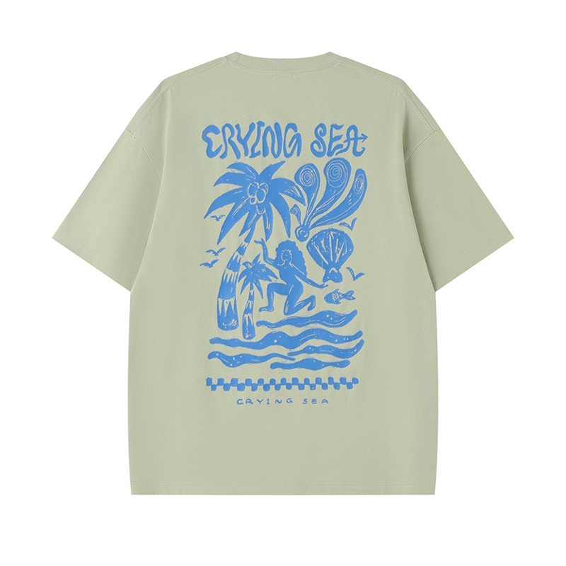 Crying Center Vintage Beach Illustration Tee