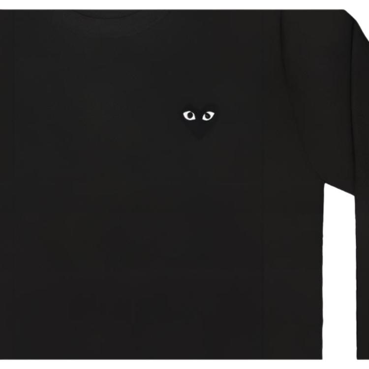 Cdg Play SS24 Black Heart Embroidered Crewneck Long Sleeve Tee — фото 1