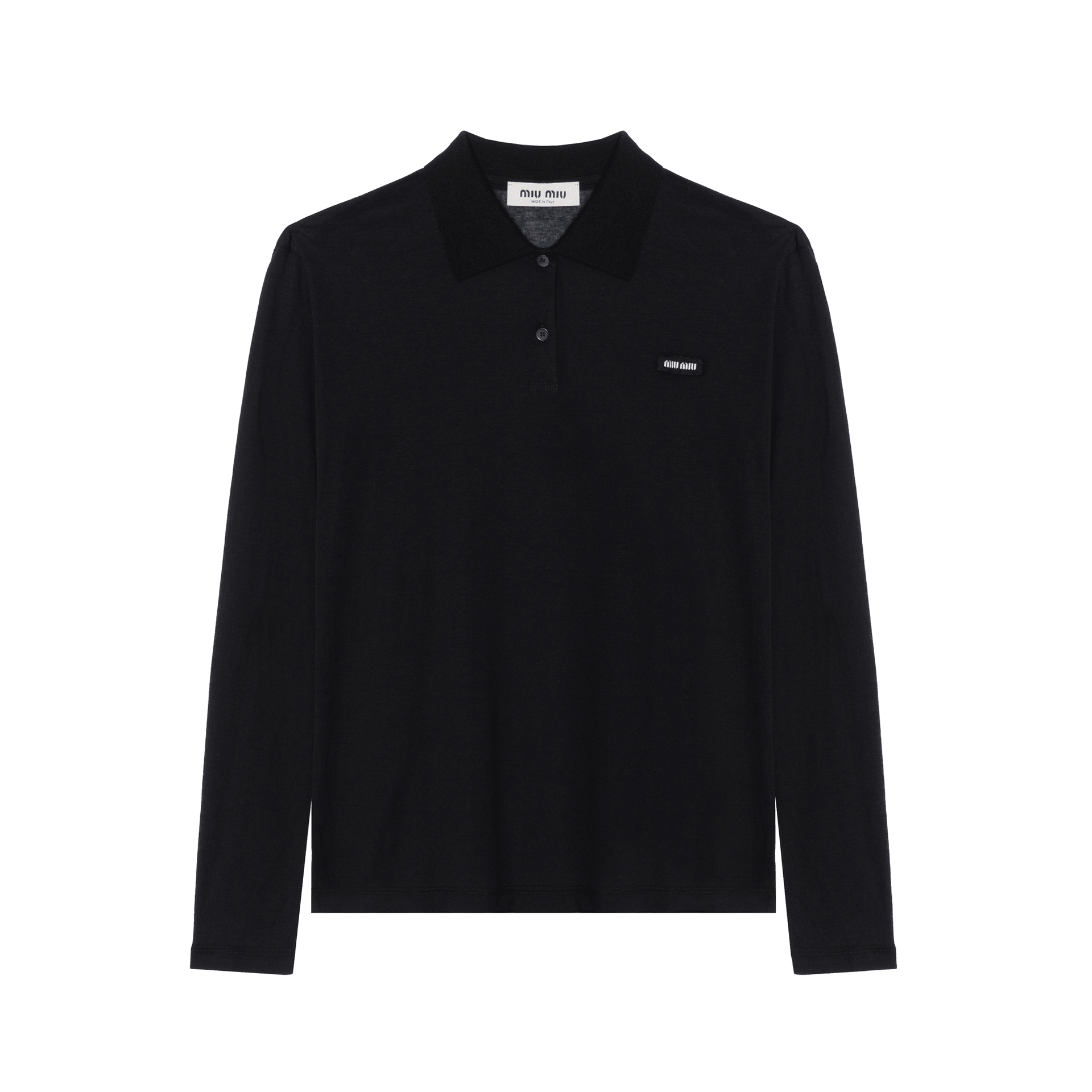 MIU MIU Logo Polo Shirt Black