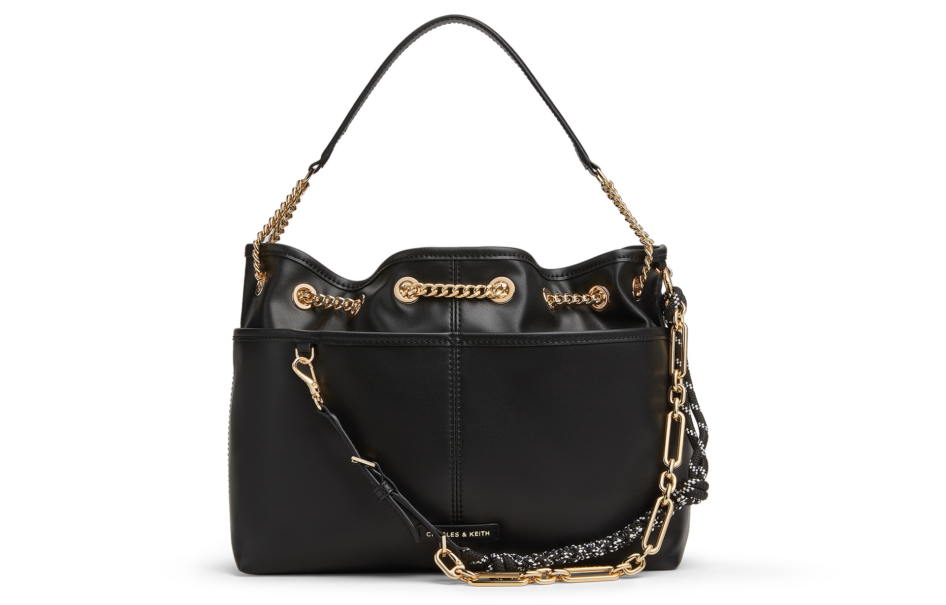 CHARLES&KEITH CHARLESKEITH ck PU CreamBlack