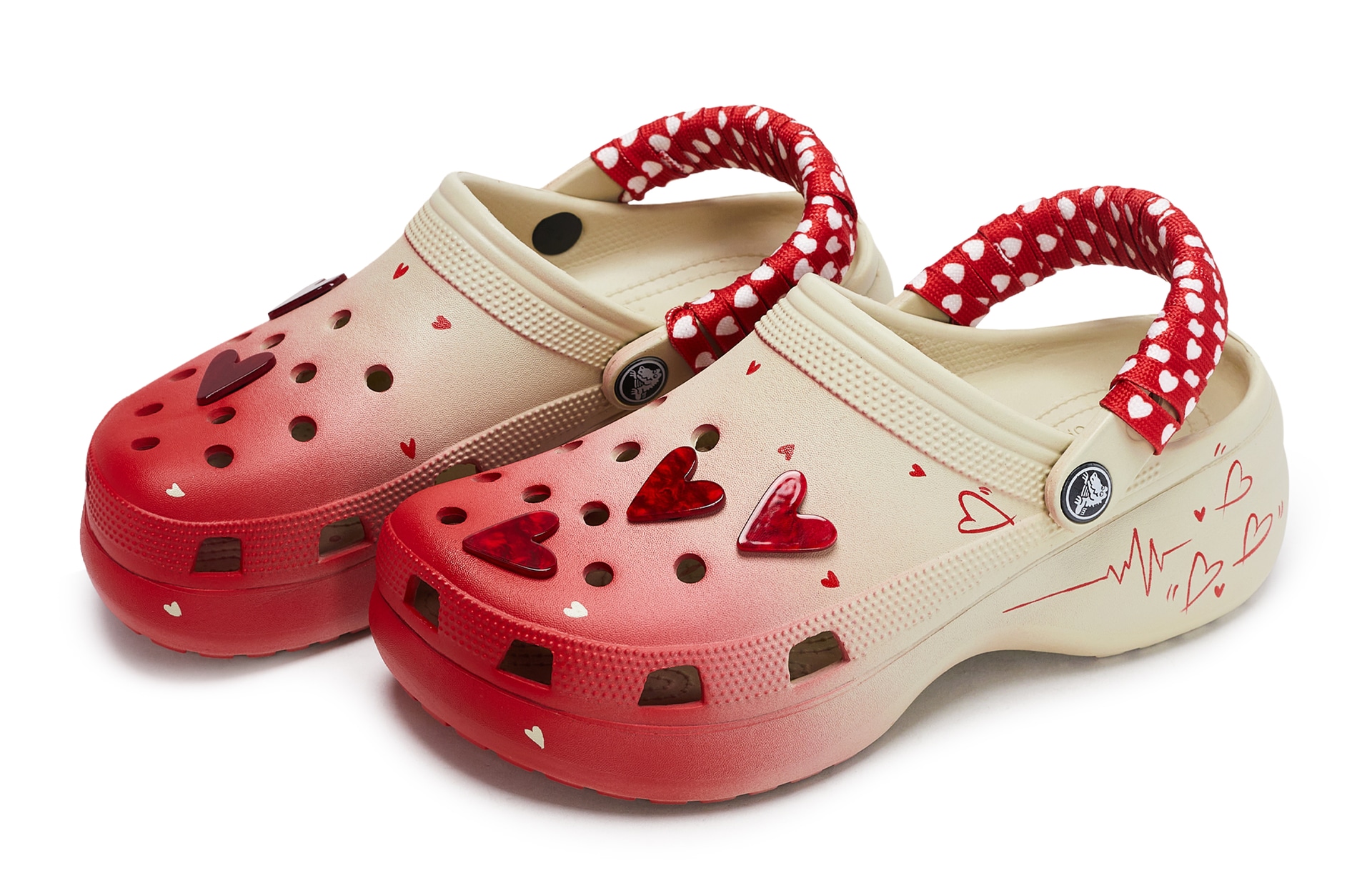 Crocs Classic Platform Clog Velvet Red Heart — фото 9