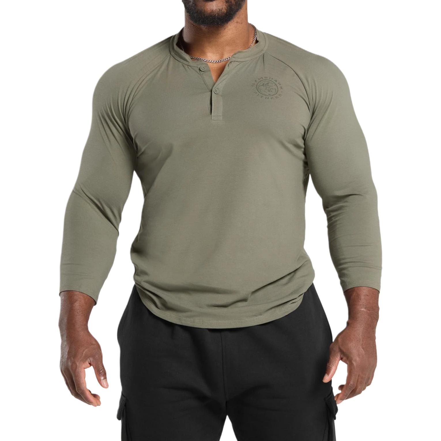 GYMSHARK Logo Long Sleeve T-Shirt Green