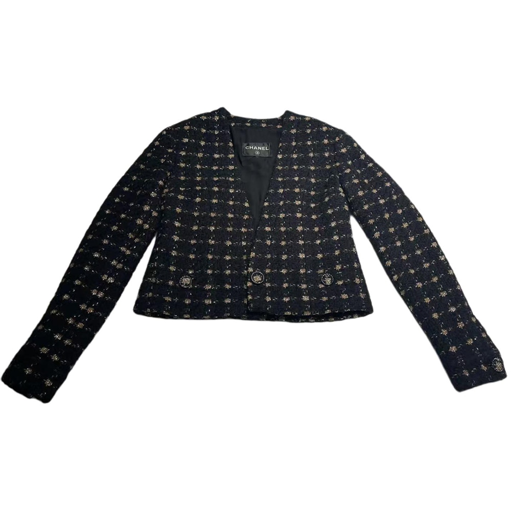 CHANEL 19K Tweed Jacket Black