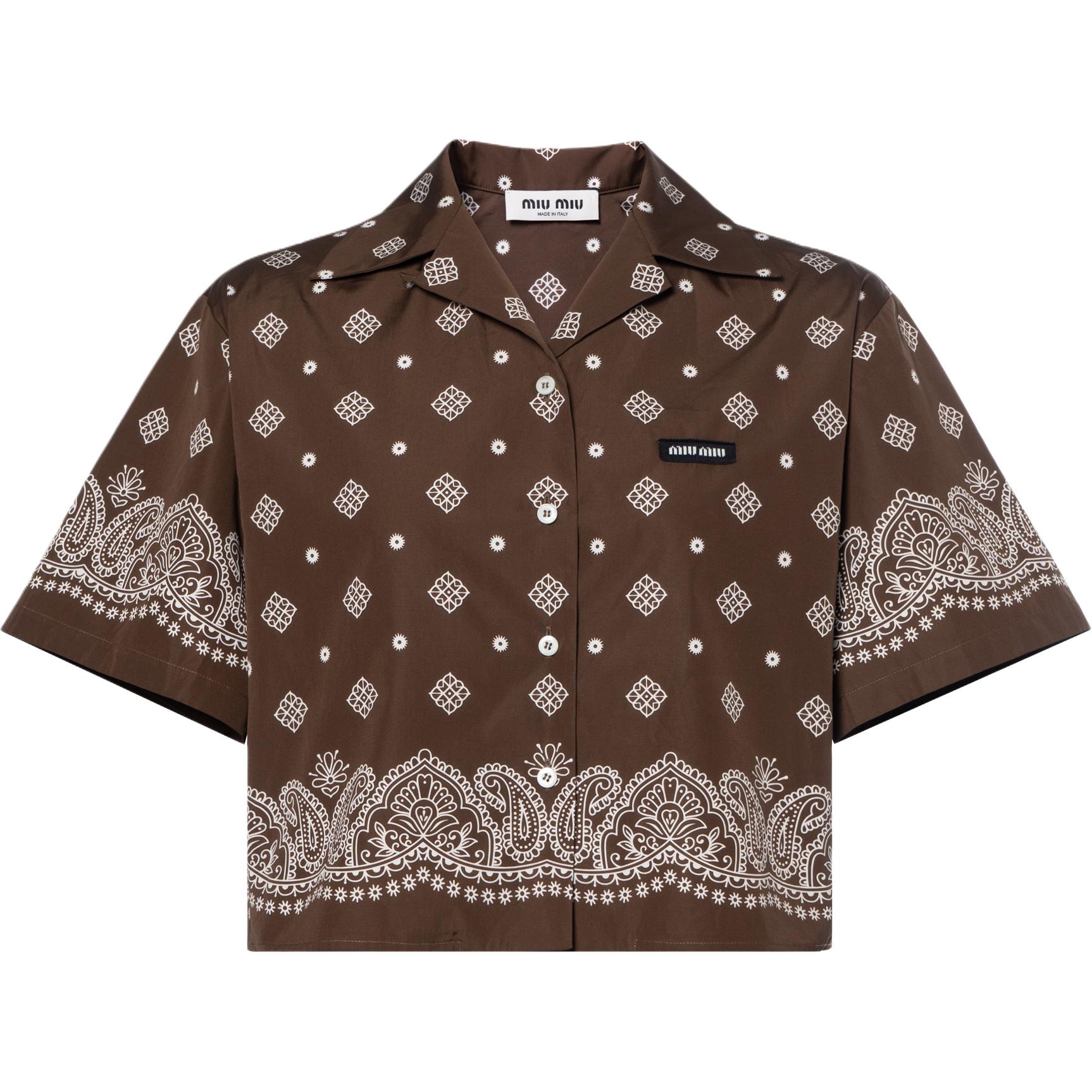 Miu Miu SS25 Printed Shirt Brown