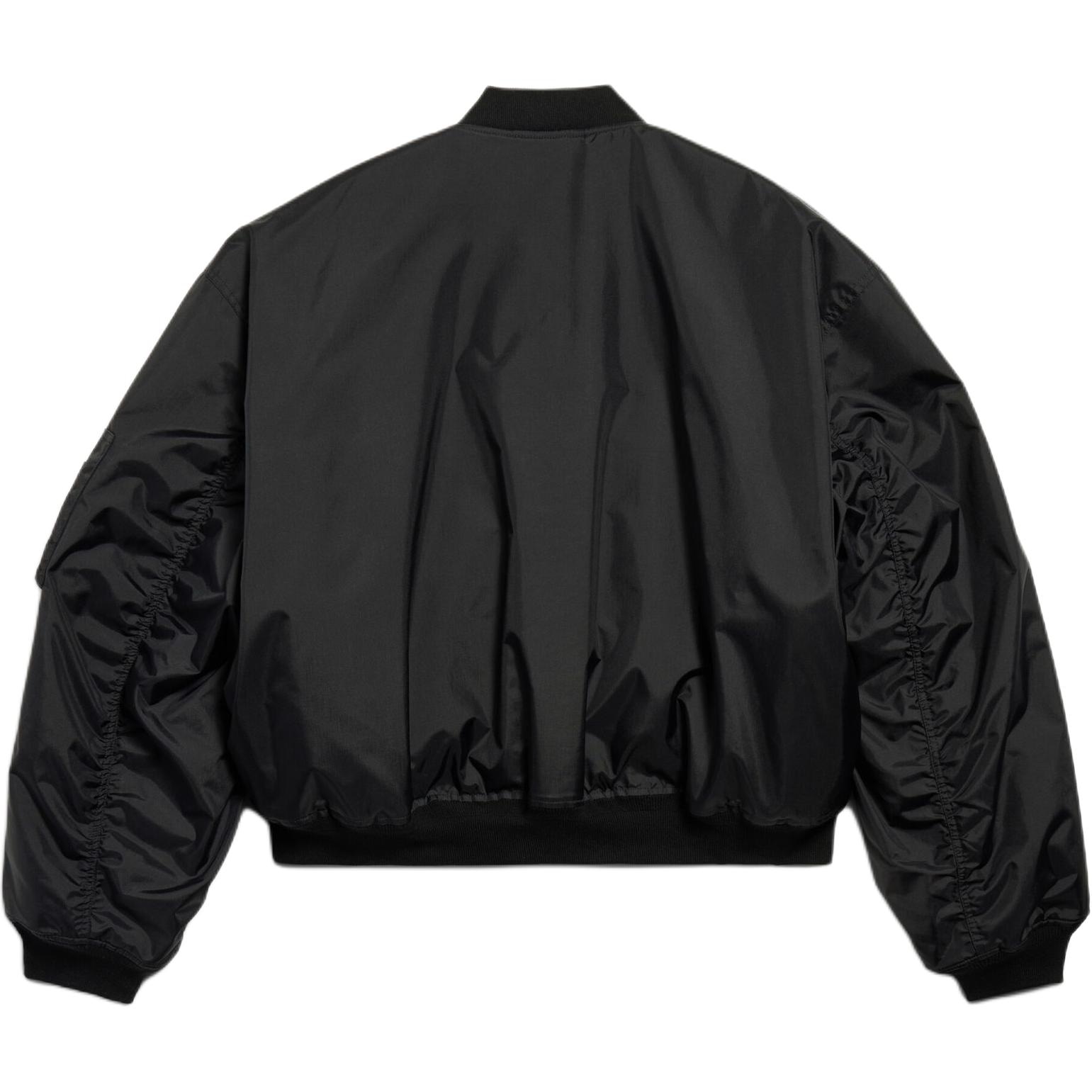 Balenciaga FW25 Ribbed Zip Patch Cotton Jacket Black — фото 1