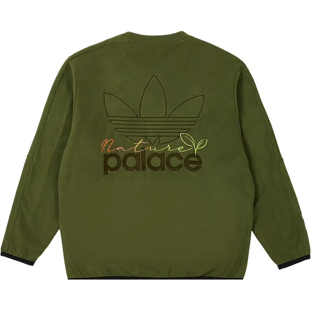 adidas originals adidas x PALACE Striped Logo Crewneck Sweatshirt Green — фото 1