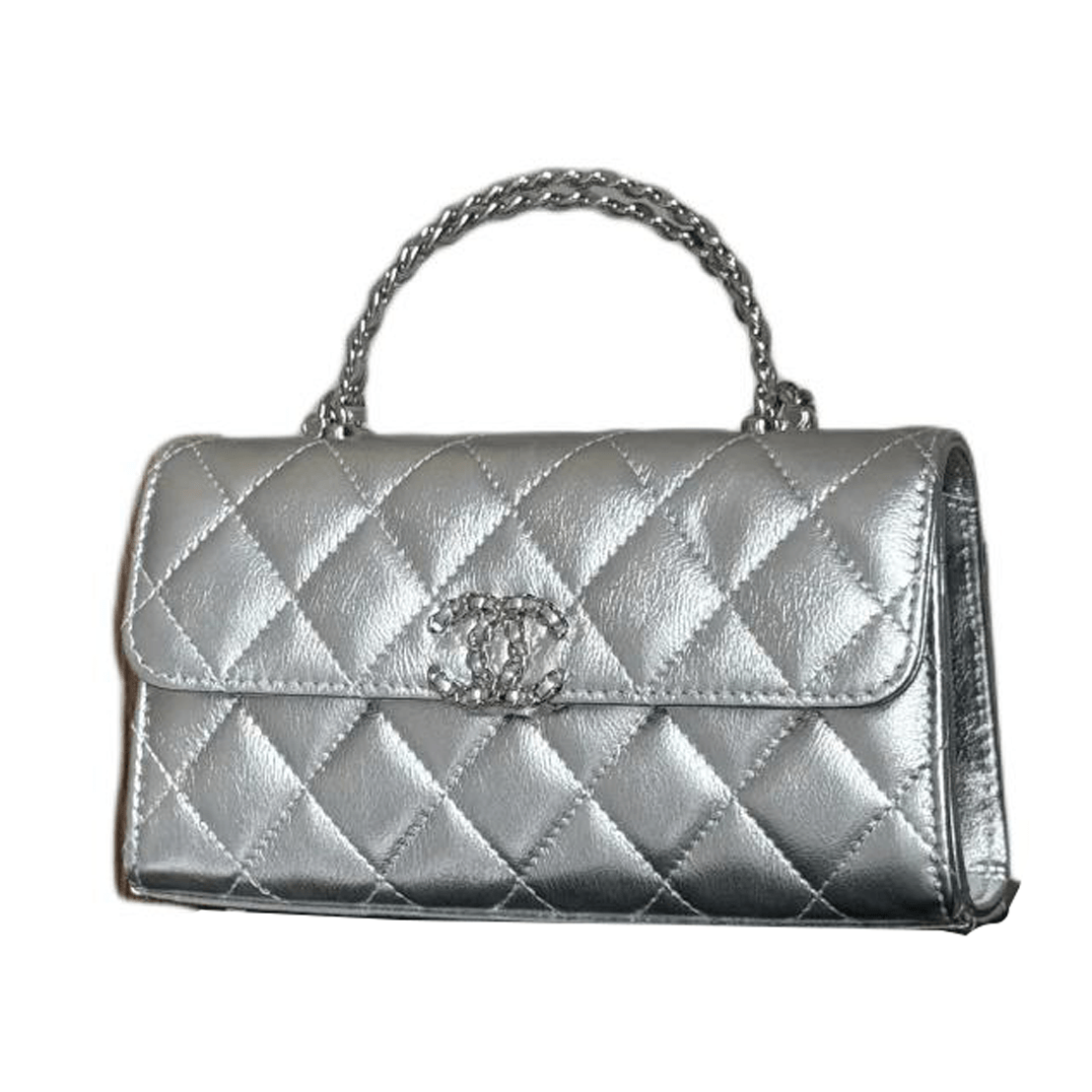 Chanel 25S Kelly Quilted Silver