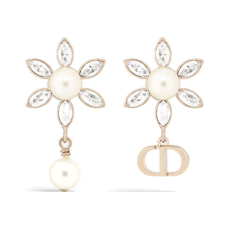 DIOR Asymmetric Pendant Earrings Gold