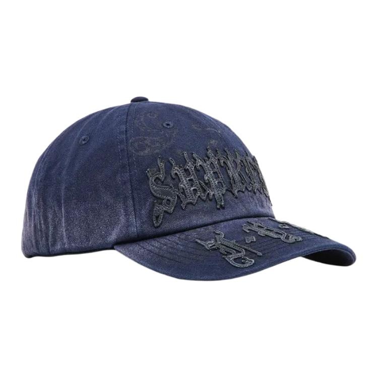 Supreme Navy Leather Cap — фото 1