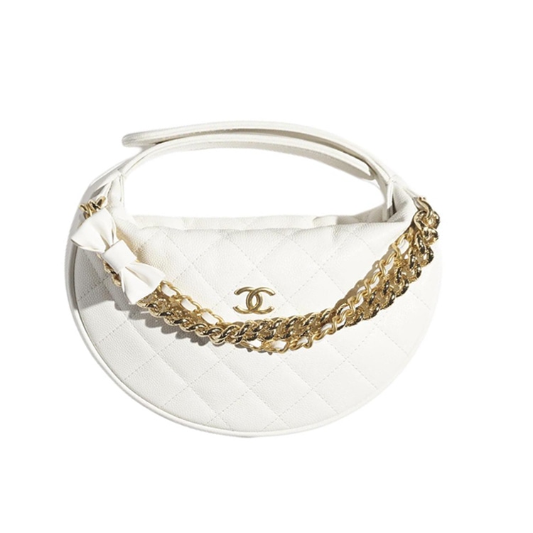 Сумки Chanel Hula Hoop Calfskin Handbag White