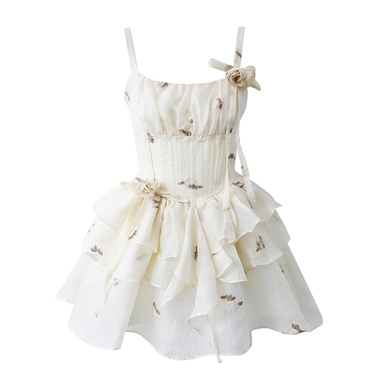 COSYISM Floral High Waist Sleeveless Dress