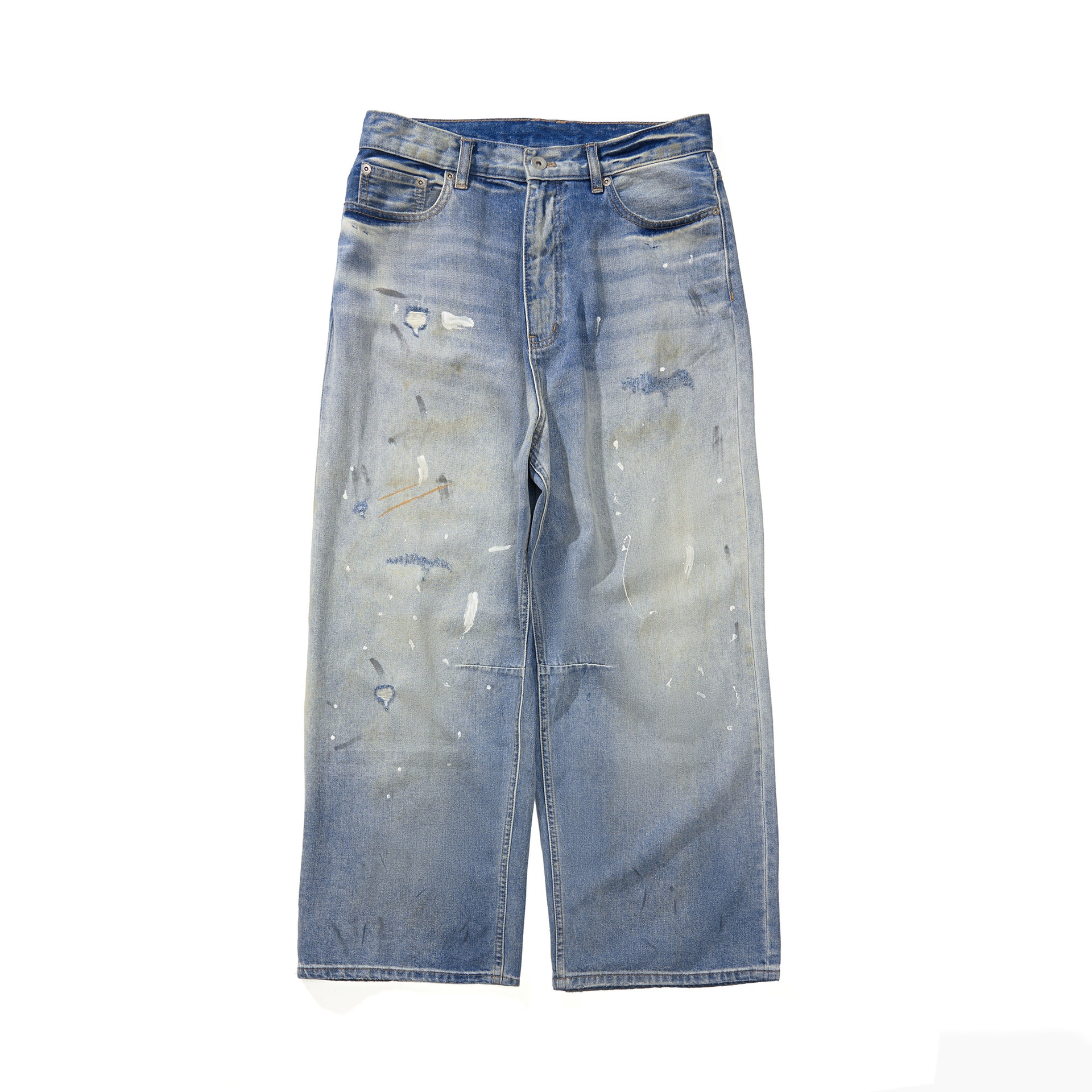 NOTHOMME Monterest Low Waist Loose Straight Wide Leg Jeans Yellow Mud Wash
