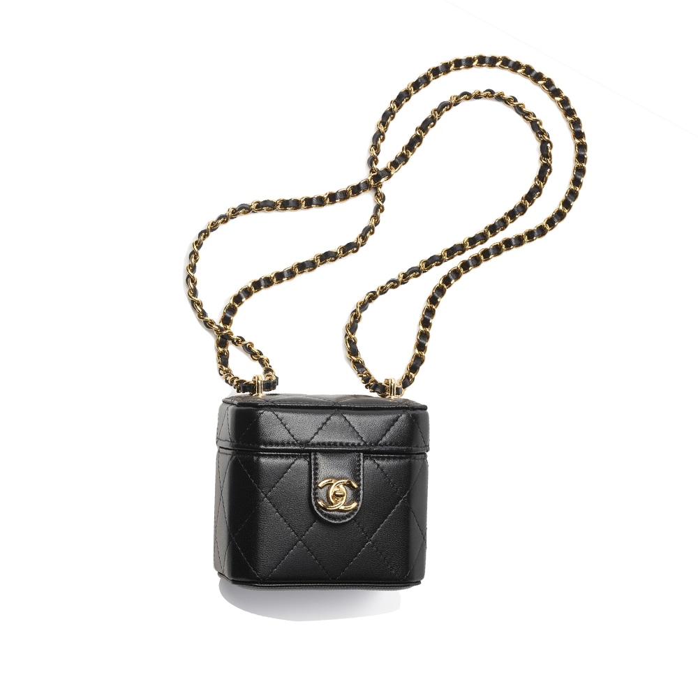 Chanel 23K Chain Box Bag Black