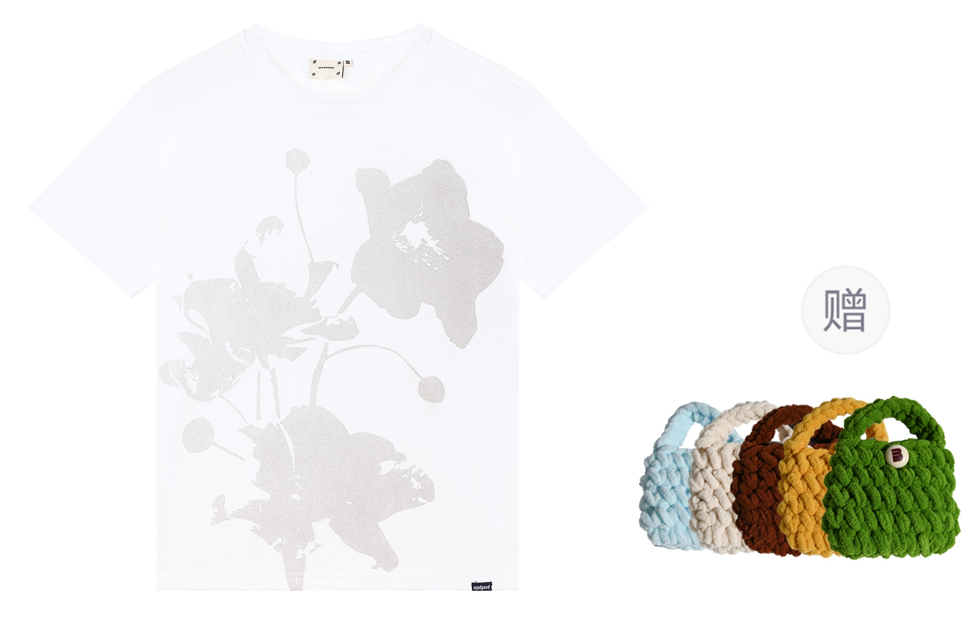Футболка 马得工地/madgood Madgood Floral Print T-Shirt
