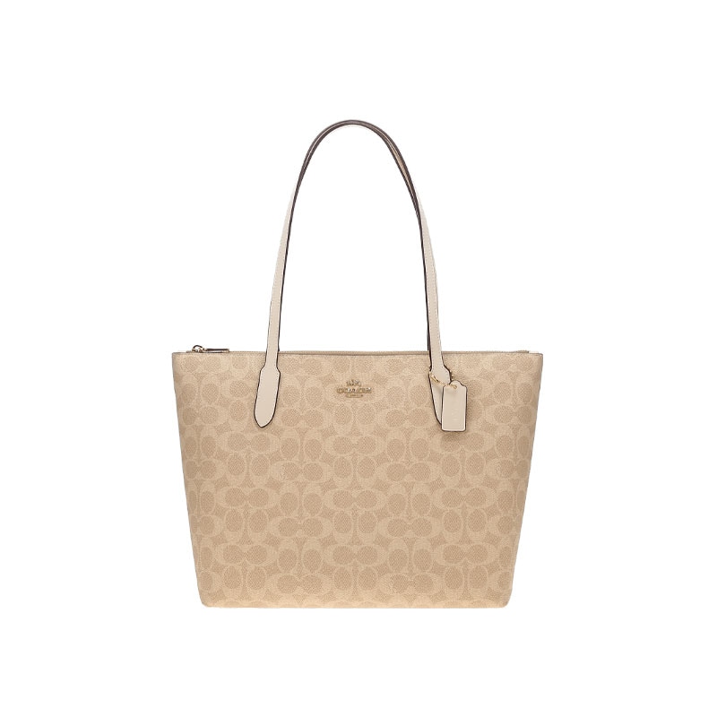 Сумки COACH/蔻驰 COACH Zip Top Tote 30 Beige