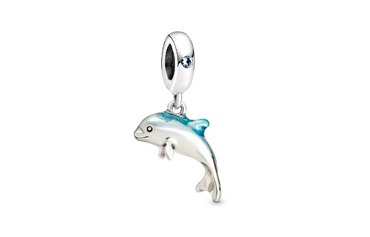 Pandora/潘多拉 Pandora Shimmering Dolphin Charm Blue