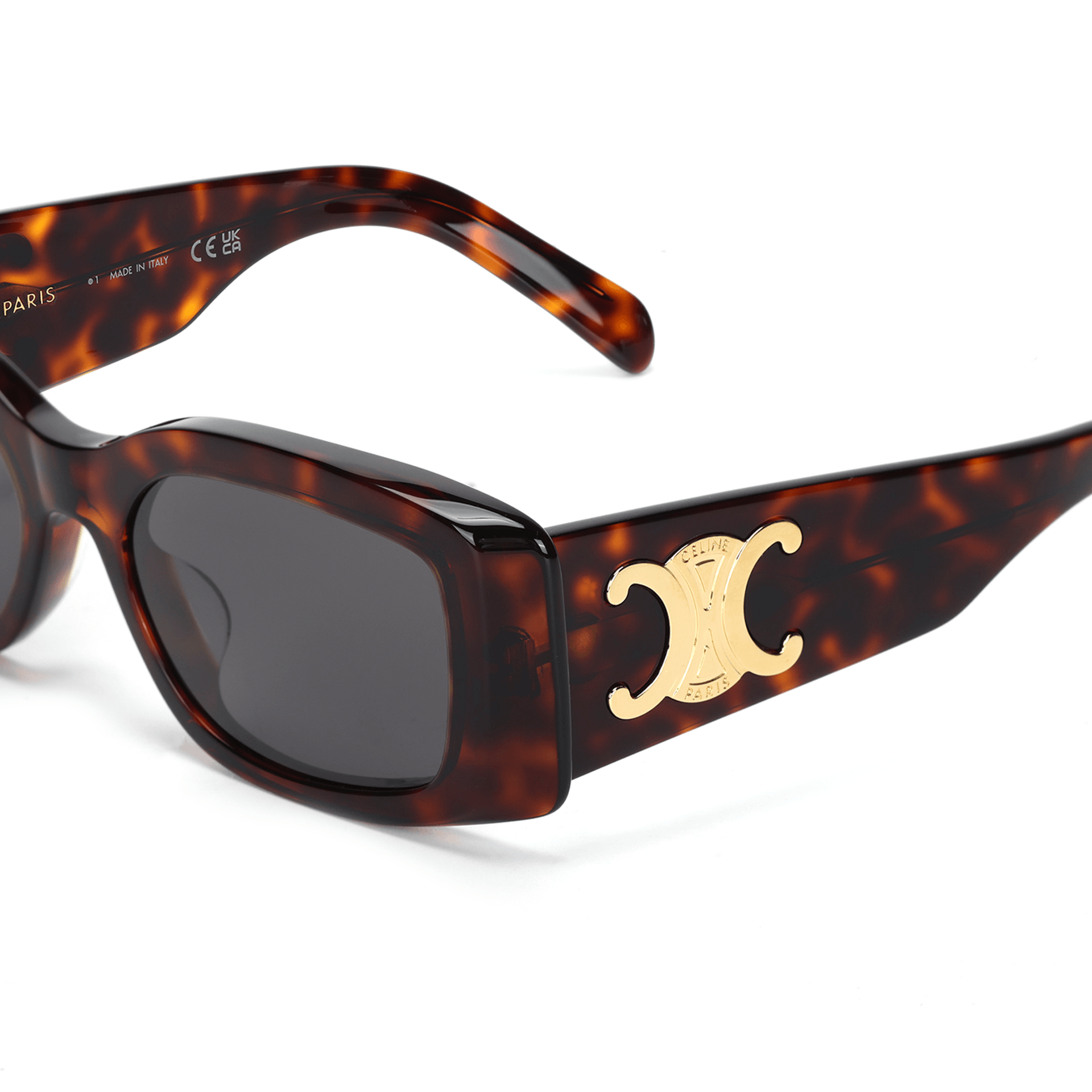Celine Logo Square Sunglasses Tortoiseshell — фото 5