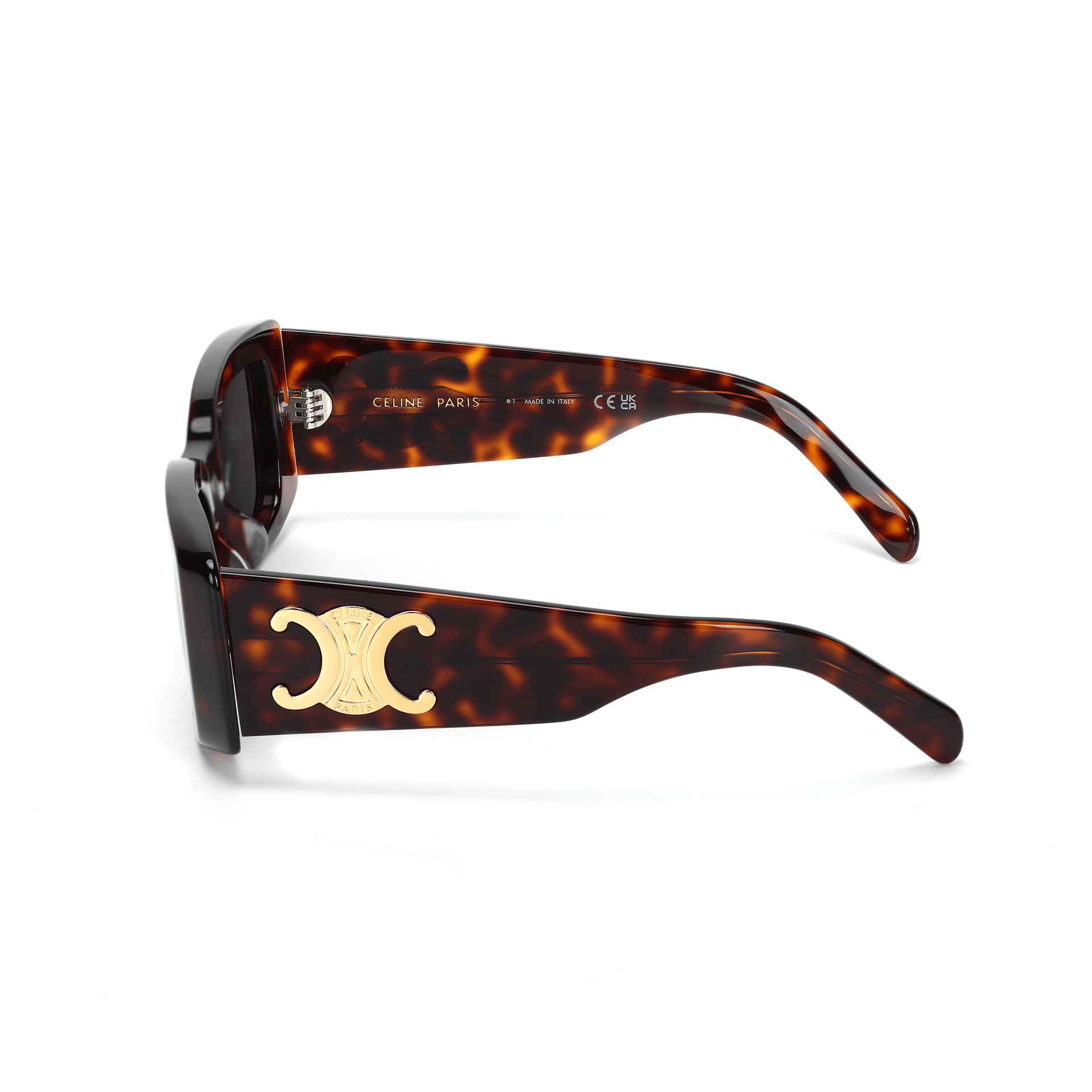 Celine Logo Square Sunglasses Tortoiseshell — фото 3