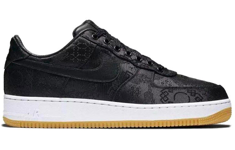 Nike Fragment Design x CLOT x Nike Air Force 1 Black Silk — фото 7