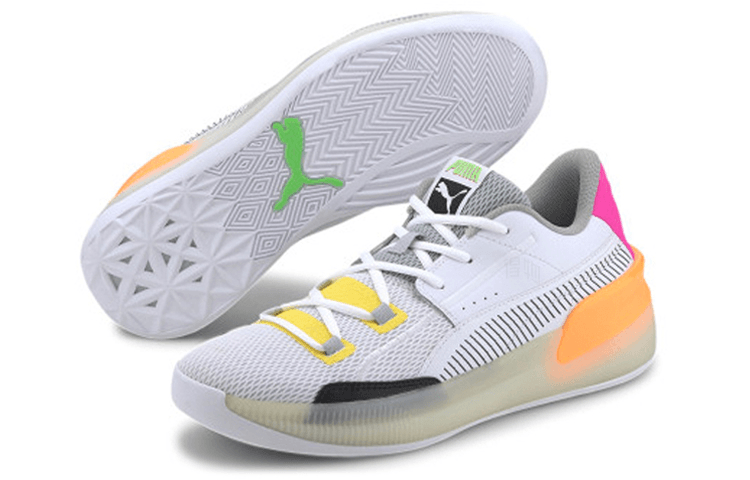 Puma Clyde Hardwood Retro Fantasy White Orange — фото 7