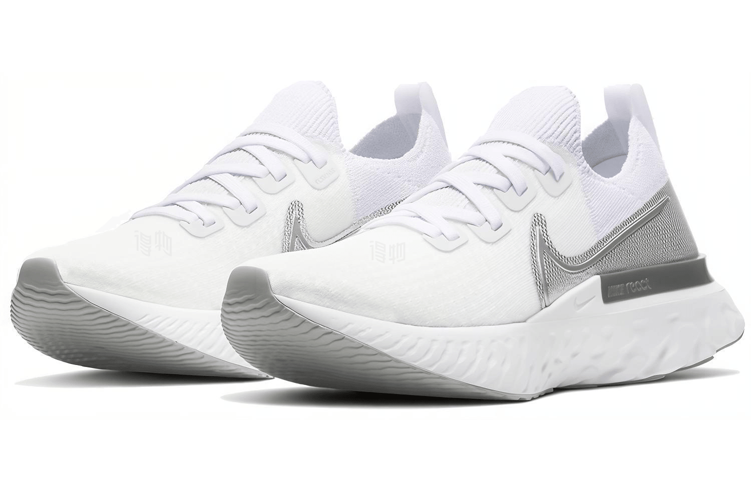 Nike React Infinity Run Flyknit 1 White Silver — фото 8