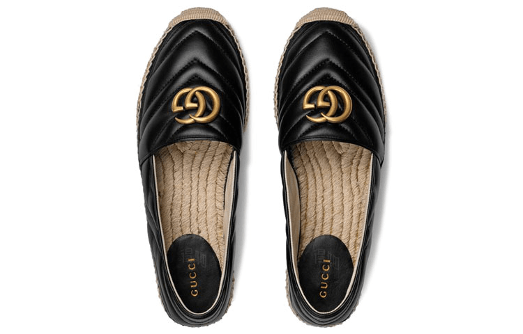 Gucci Logo Fisherman Flats Black — фото 7
