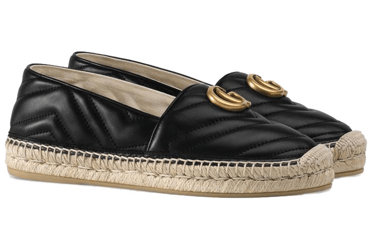 Gucci Logo Fisherman Flats Black — фото 6