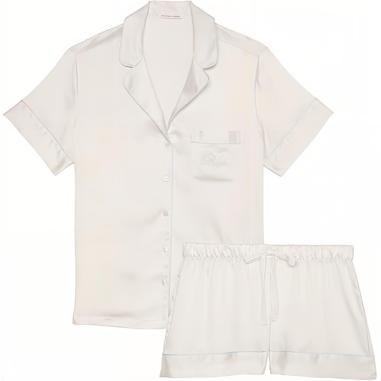 Victoria'S Secret Satin Short Pajama SetCoconut White