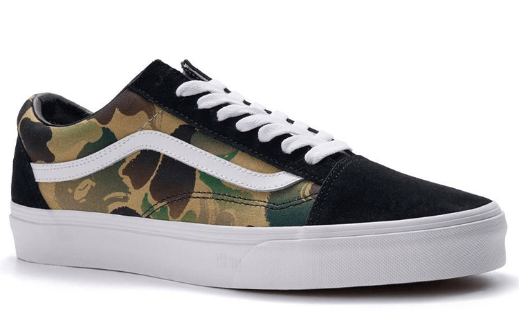 Vans A BATHING APE x Vans Old Skool Low Black Camo — фото 6