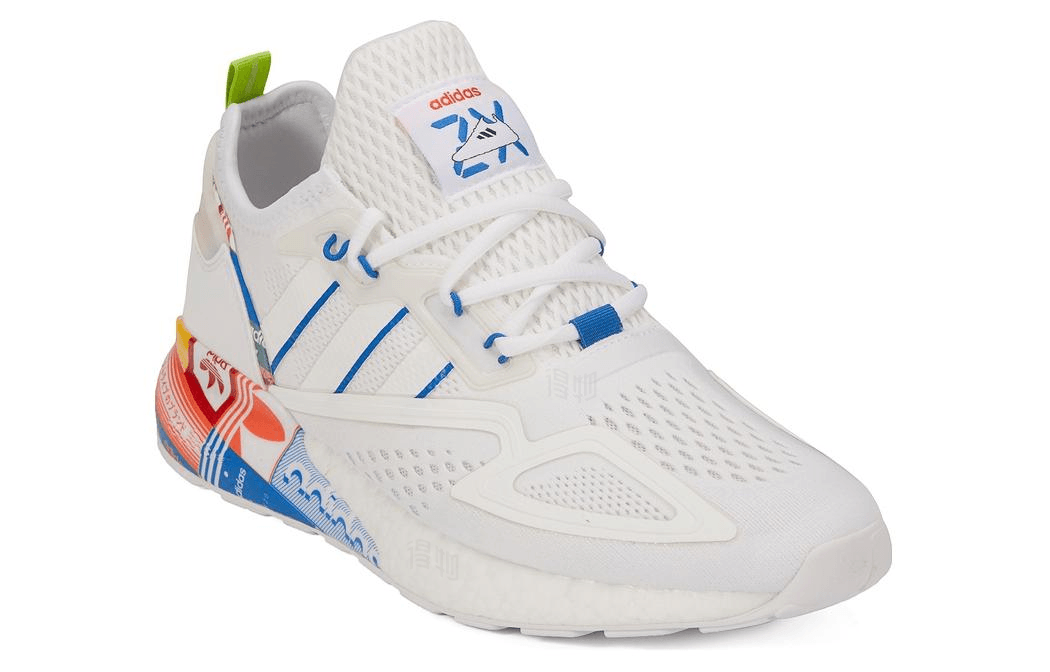 adidas originals adidas ZX 2K Boost White Blue Orange — фото 9