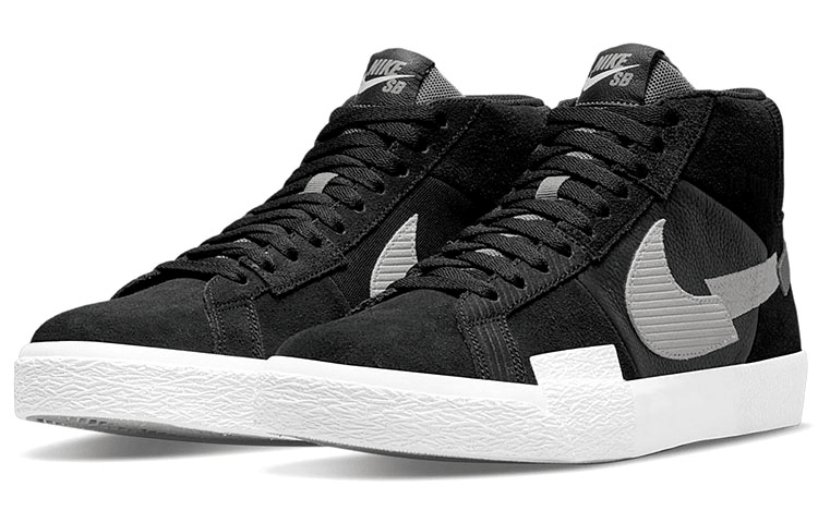 Nike Blazer Mid Black Grey — фото 7