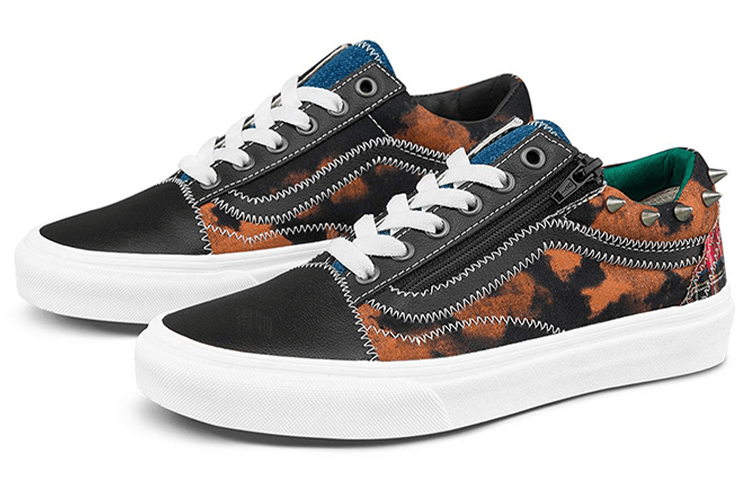 Vans Old Skool Zip Brown Black — фото 5