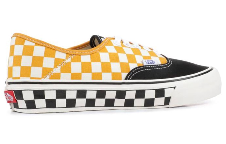 Vans Authentic Checkerboard Low Black Yellow — фото 6