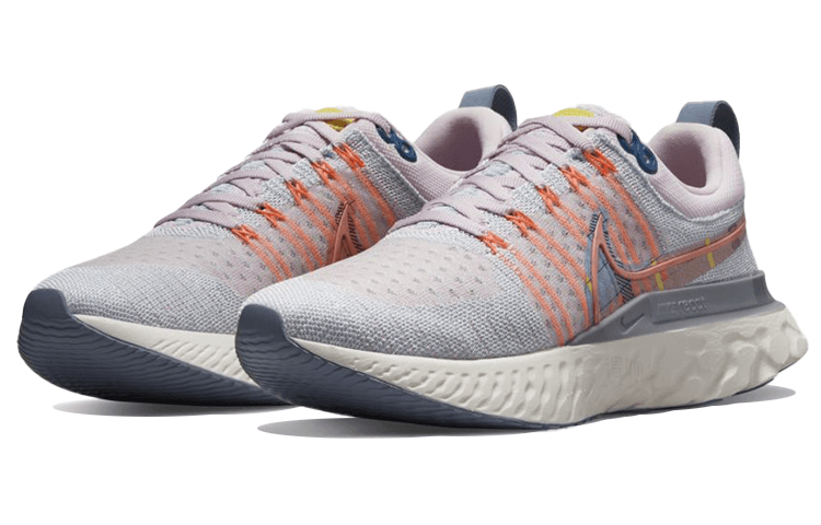 Nike React Infinity Run Flyknit 2 Grey Pink — фото 8
