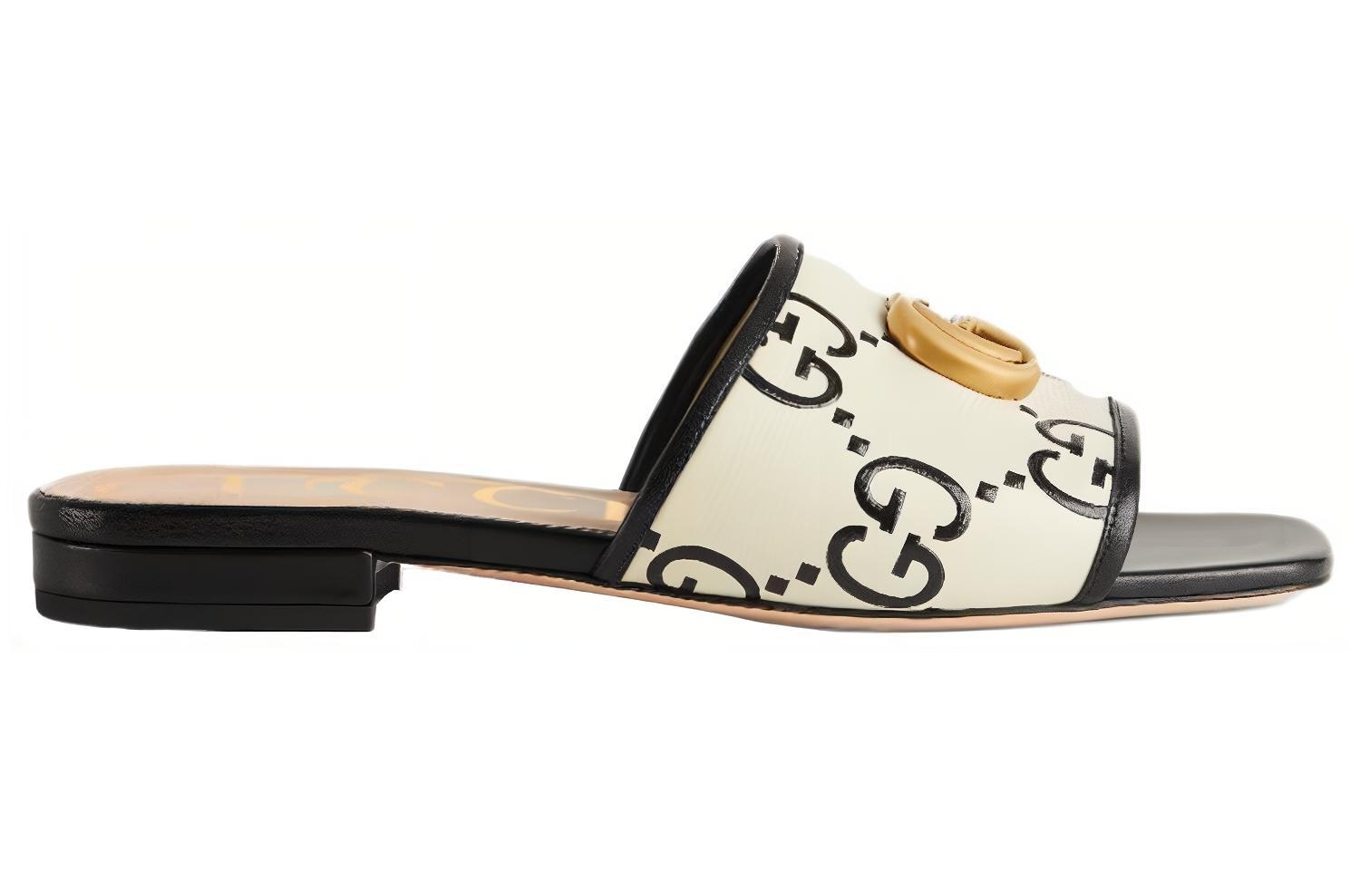 Gucci Slide Sandals Black White — фото 6