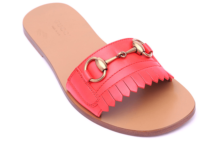 Gucci Leather Horsebit Loafers Red — фото 8