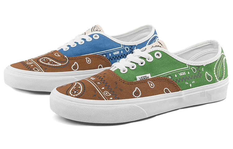 Vans Authentic Paisley Brown Green — фото 6