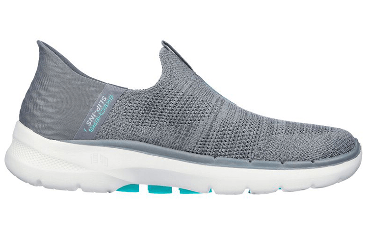Skechers Go Walk 6 Slip-Ins White Grey — фото 5