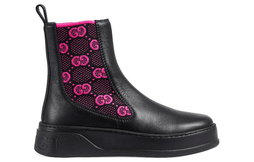 Gucci Chelsea Boots Black Purple — фото 7