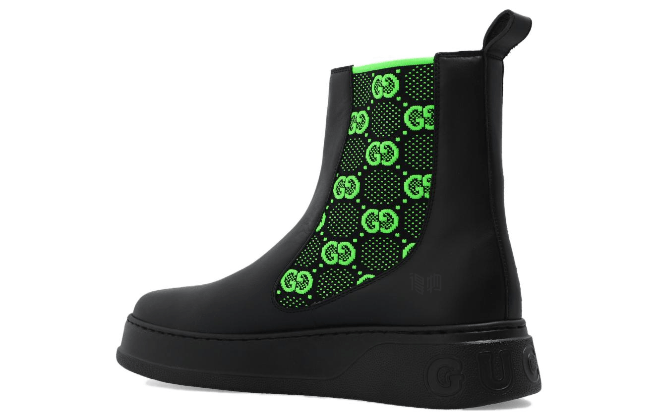 Gucci Chelsea Boots Black Green — фото 7
